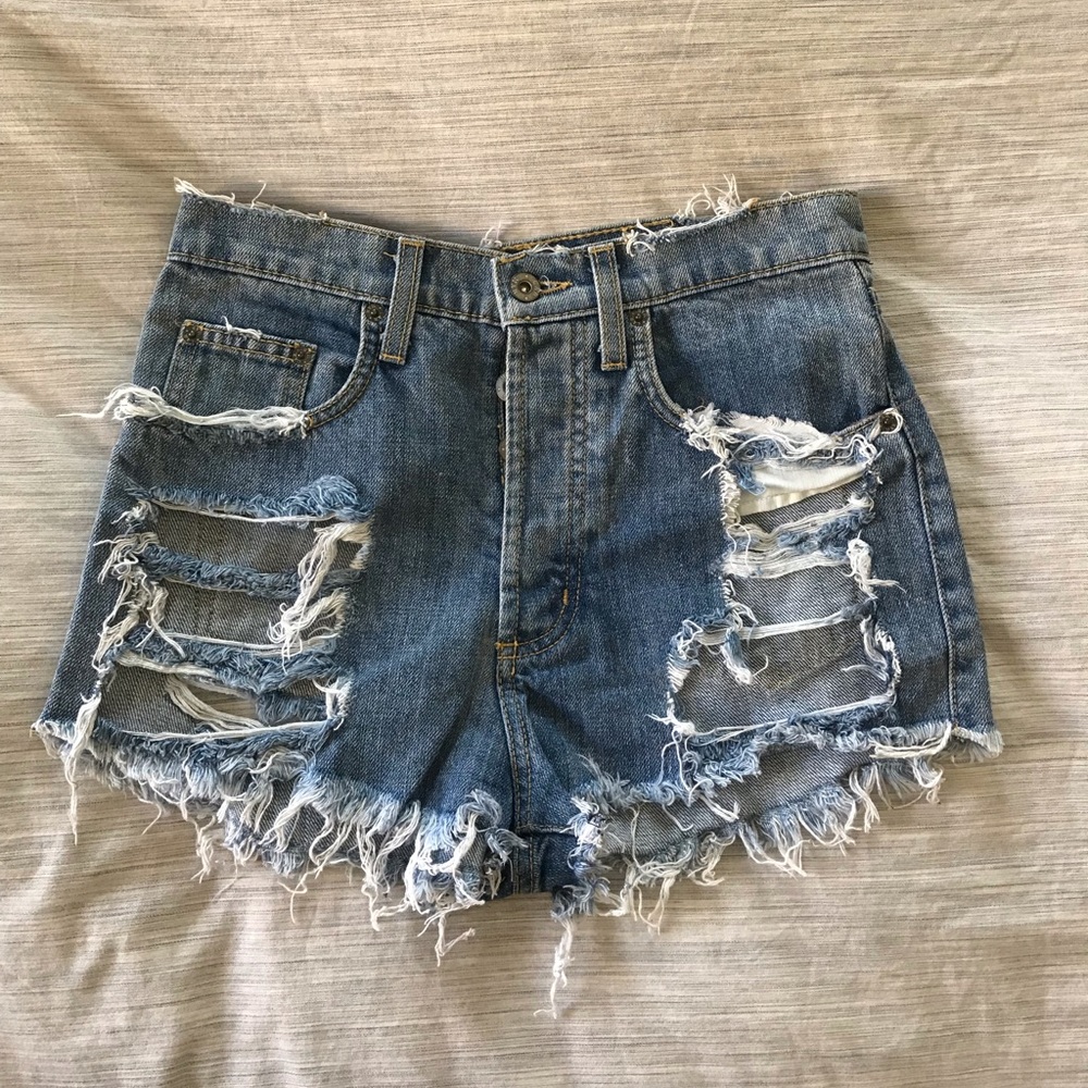 LF carmar high waisted denim shorts